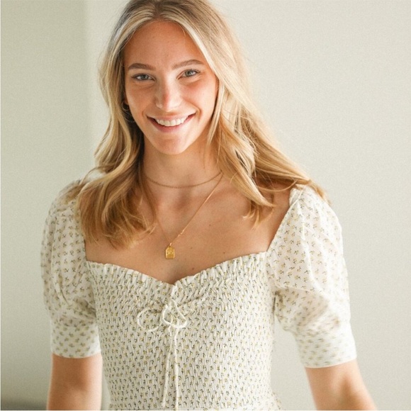 NWOT FAITHFULL THE BRAND Dulcia Smocked Bodice Mini Dress Size 4 - Picture 5 of 16